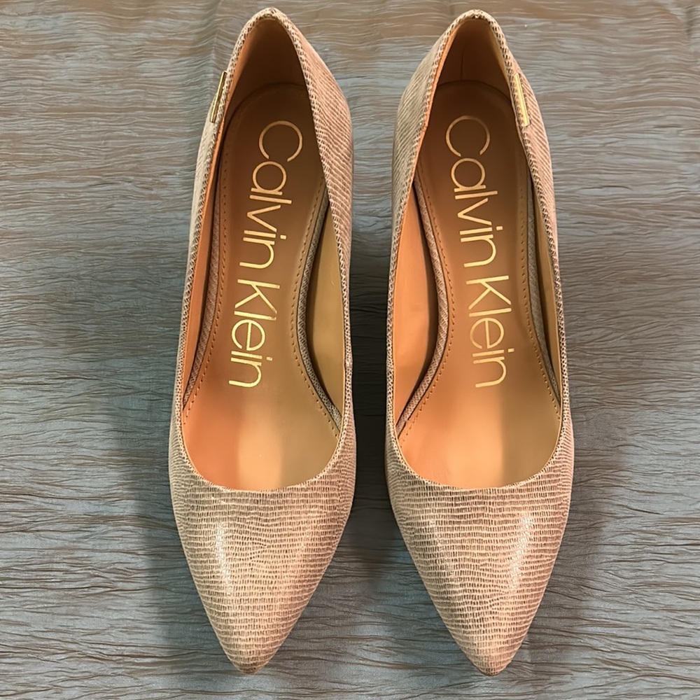 Calvin Klein Cream Pointed Toe Heels